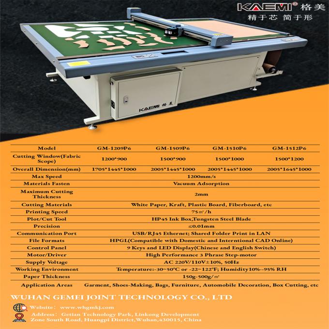 Inkjet CAD Cutter Plotter Machine สําหรับกระเป๋ารองเท้า เสื้อผ้าผ้ากระดาษรูปแบบ 2